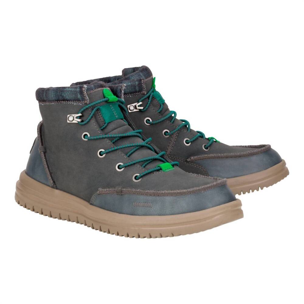 NEW HEY DUDE men's bradley boot in classic charcoal